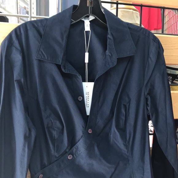 NWT,Derek Lam 10 Crosby
Petra Wrap Shirtdress,navy - Picture 11 of 16